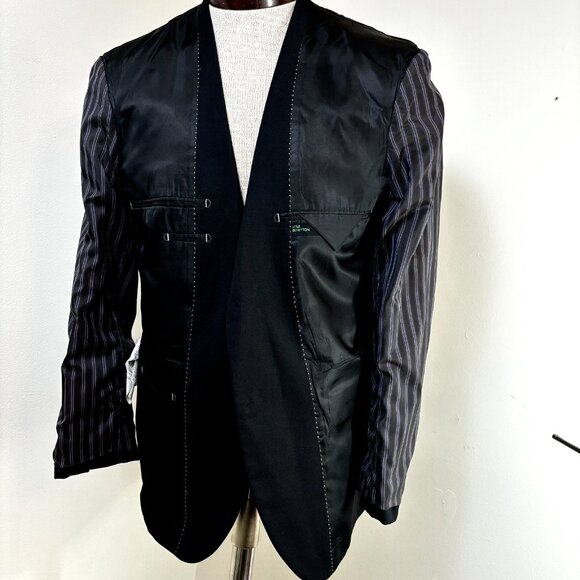 Stile Benetton Sport‎ Coat Blazer 50 EU/40-41 US Wool Blend Slim Fit Suit Jacket - Picture 6 of 14